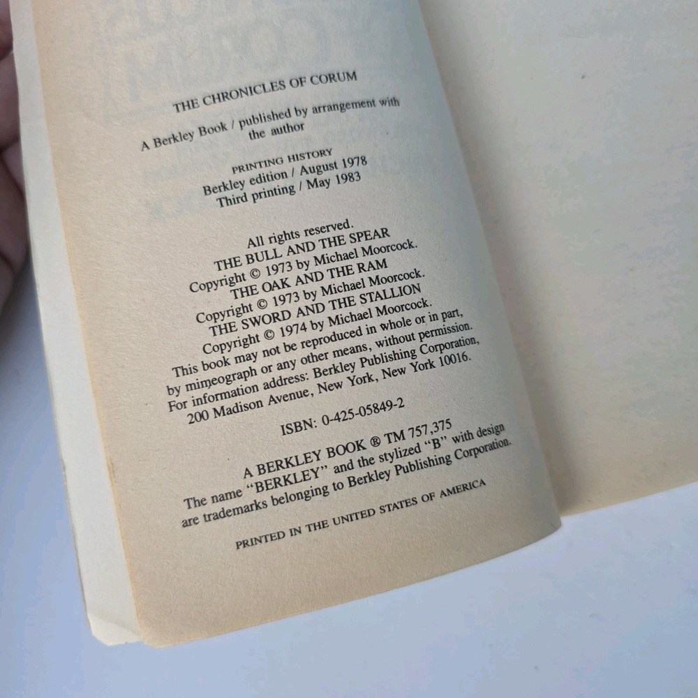 Chronicles of Corum by Michael Moorcock • 1983, Paperback •‎ Very Good - Picture 7 of 7
